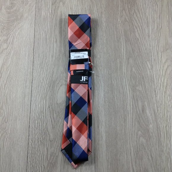 J Ferrer Red and Blue Plaid Tie - Picture 3 of 3